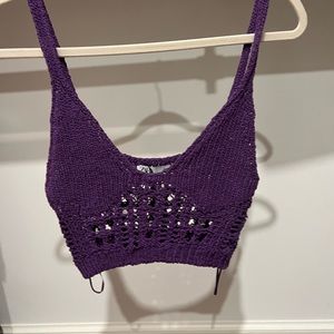 Purple crochet Zara crop top